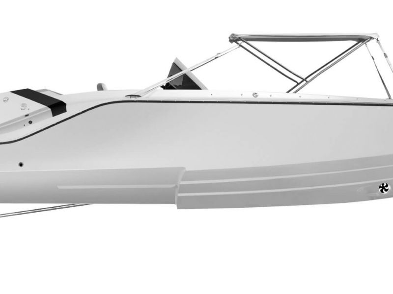 Bimini ausgeklappt Elektroyacht