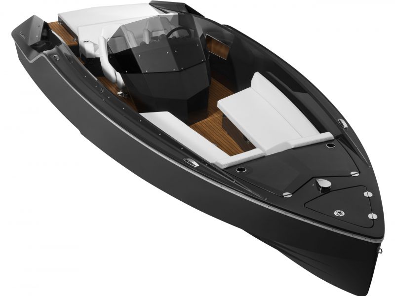 Ganze ansicht motorboot schnellboot